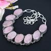 Rose Quartz Gemstone Handmade 925 Sterling Silver Jewelry Necklace 18" KG-1657