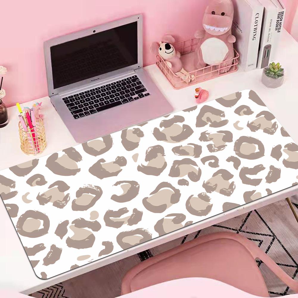 Xlxxl Computer Keyboard And Mouse Pad Beige Brown Leopard Office Home Gaming Setup Gaming Large Desk Accessories Carpet Hybxaxc