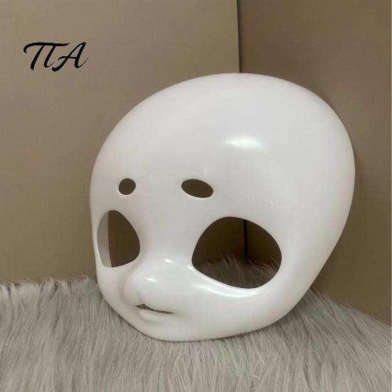 DIY Animal Mask Base for Fursuit, 3D Cosplay White Costume Supplies Mask, Blank Furry Therian Halloween Parties Head