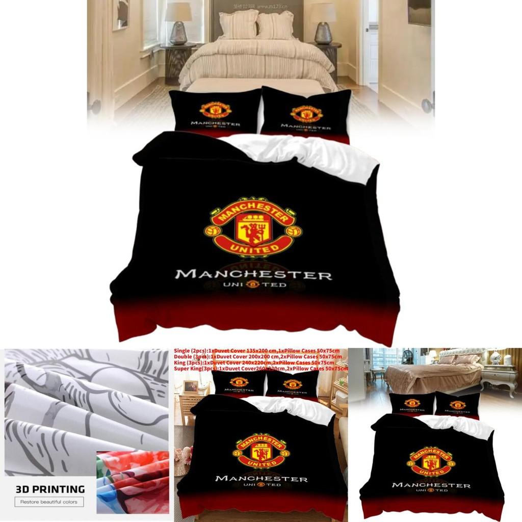 Manchester Pattern Digital Printed Bedding Set With Active Dye Printing