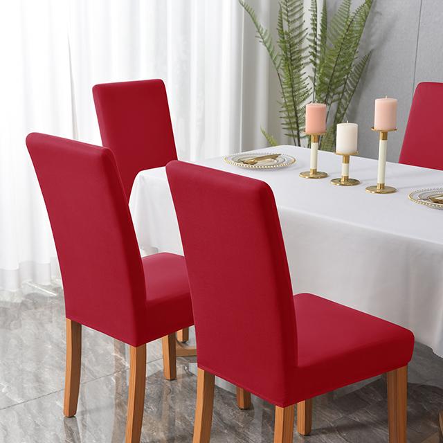 1 2 4 6pcs Solid Color Chair Cover Stretch Spandex Elastic Slipcovers Chair Covers For Dining Room Kitchen Wedding Banquet Hotel for Home