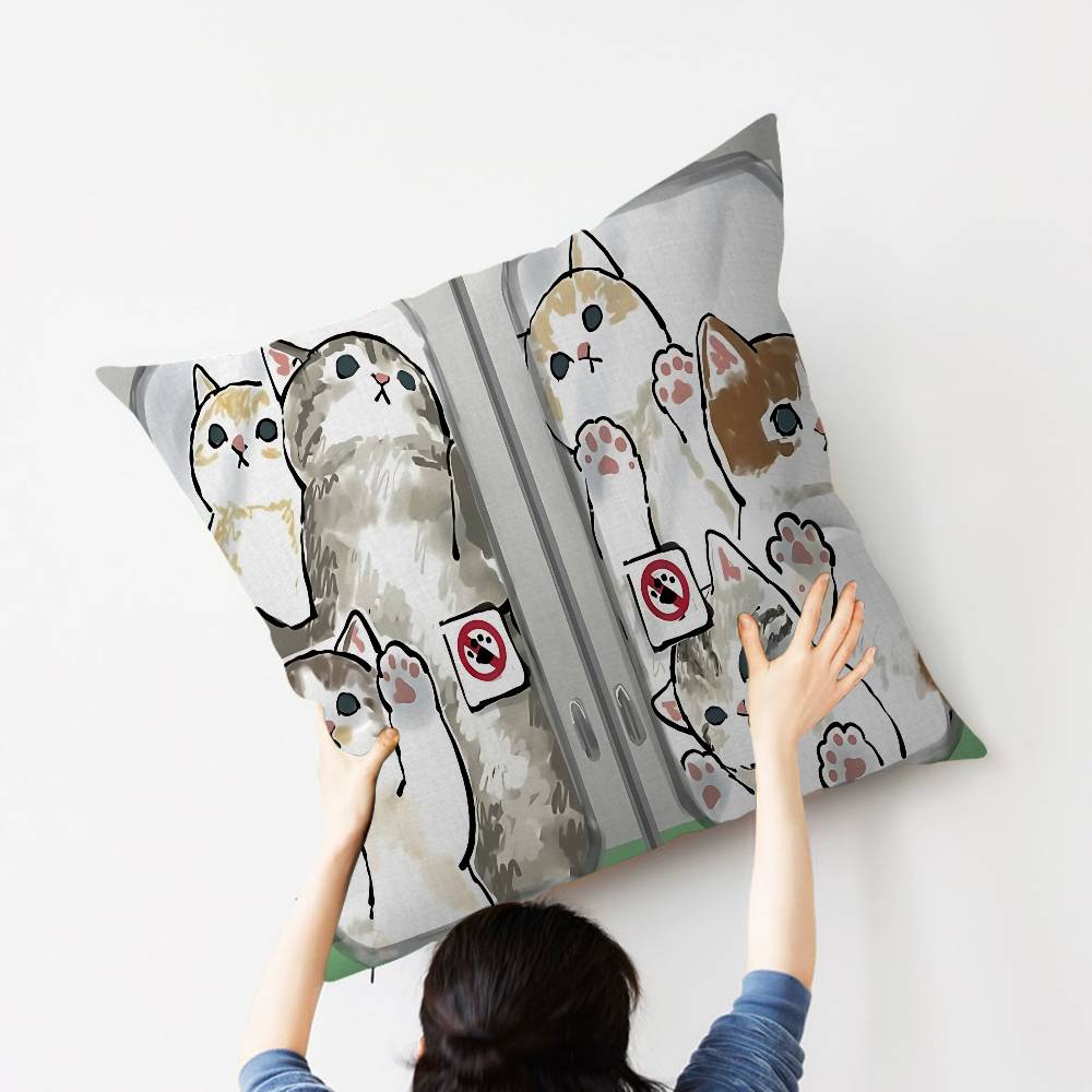 Popular Cute M-Mofusand Cat Cushion Cover Pillow Cover Decor Pillowcase Printed Cushion Case For Couch