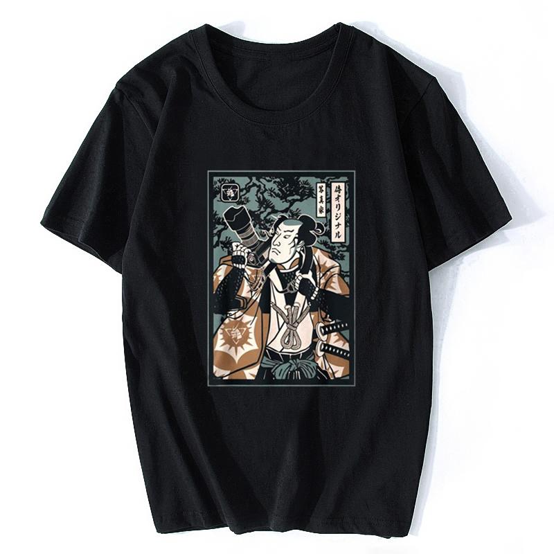 Dj Samurai Funny Black T-shirt Men T Shirt Fashion Cotton Shirts Summer O-neck Tshirt Cool Tees Tops Harajuku Fashion Streetwear
