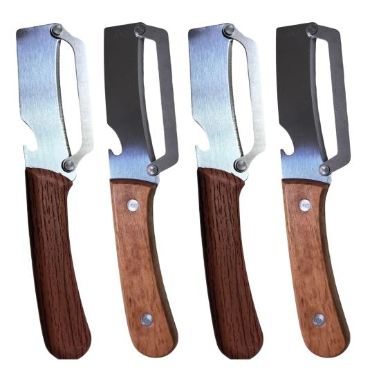 Vegetable Peeler With Wooden Handle Stainless Steel Blade Bottle Opener