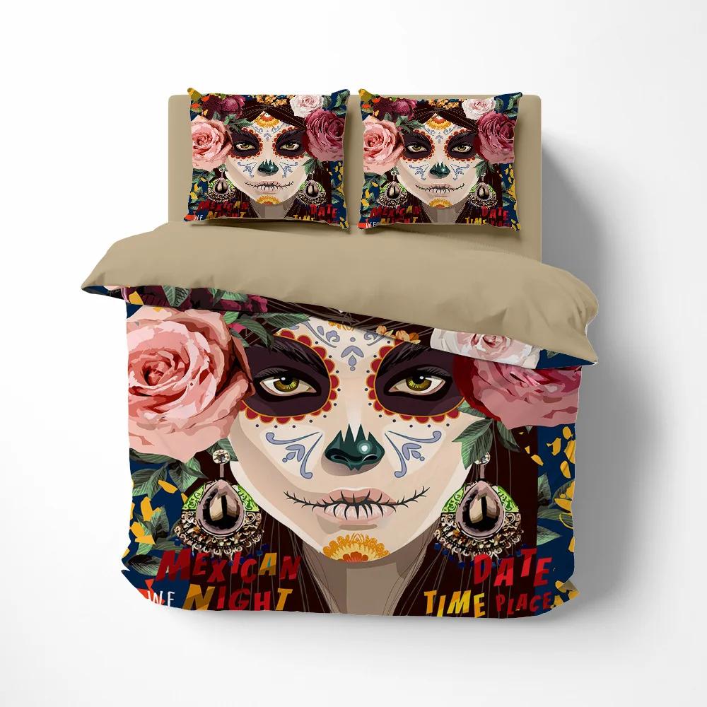 2/3 Pcs Twin Size Bedding 3D Print Cute Light Bulb Rose Flower Skull For Bed Duvets Cover +pillowcases Bedclothes Double Single