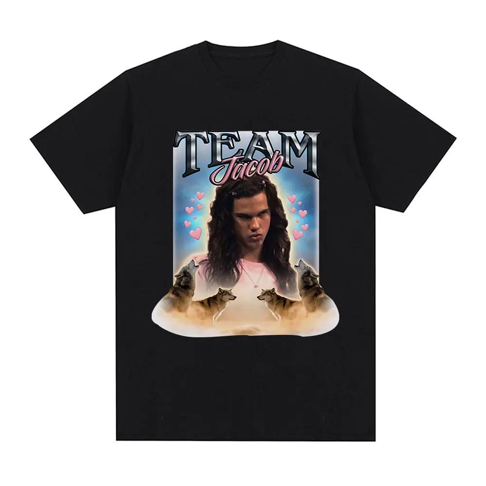 

Team Jacob Team Edward Pattern T-shirt Fun Meme Short Sleeve Tshirt Women s Fashion Oversized T-shirt Street Wear - Men s Sum... S разноцветный
