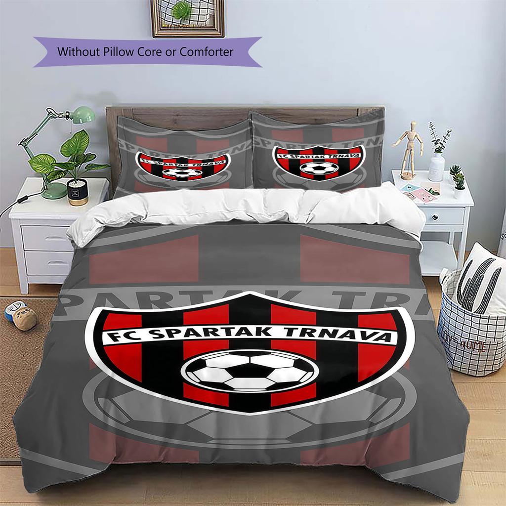 FC Spartak Trnava Pattern Bedding,Quilt Set Quilt Cover Pillowcase Home Birthday Gift(1 * duvet cover + 2 * pillowcase, without core)