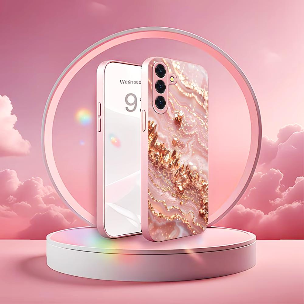 Luxury Rose Gold Crysta Madam phone case s26 ultra case quad lock glass for Samsung Galaxy S26 S25 S24 S23 S22FE Ultra Plus