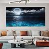 Moon Night Canvas Painting Landscape Poster and Prints Seaside Scenery Wall Art Pictures for Living Room Home Decoration Cuadros