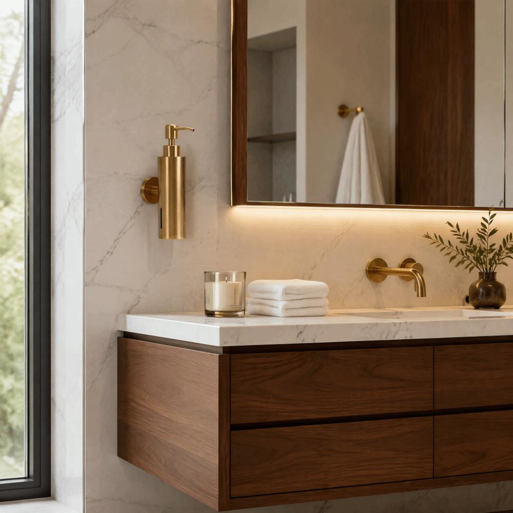 Wall Mounted Hand Soap Container Gold Soap Dispenser Liquid Soap Dispenser Home Kitchen Bathroom