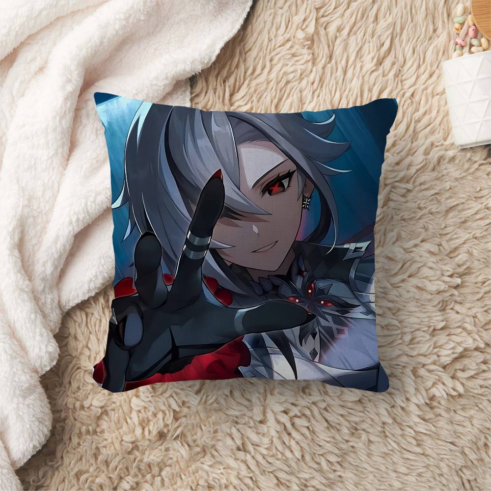 Genshin Impact Arlecchino Pillow Gift Home Office Decoration Pillow Bedroom Sofa Car Cushion CoverPillow Case
