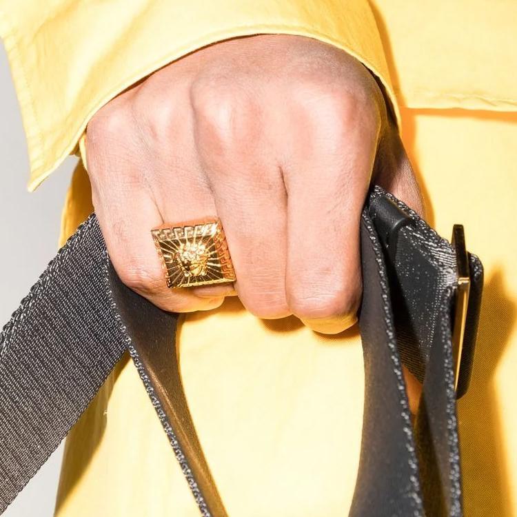 Versace Medusa Square Ring Gold Men Jewelry 1005360-1A00620-3J000