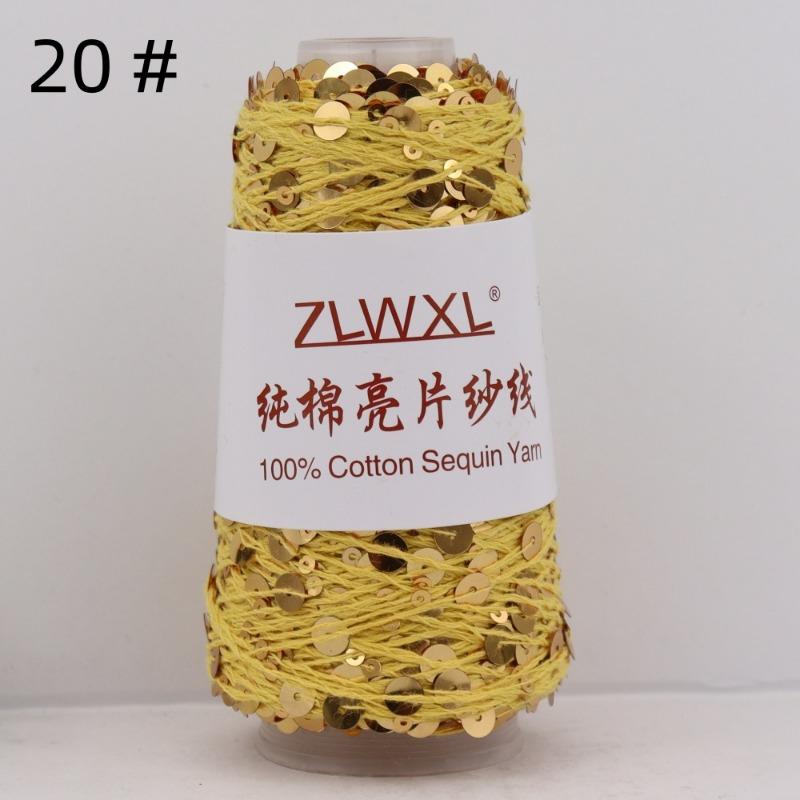 1000g /3200M 100% Cotton Yarn 6mm+3mm Special Sequin Yarn DIY Knitted Garment Accessories Rag Doll Knitting Yarn