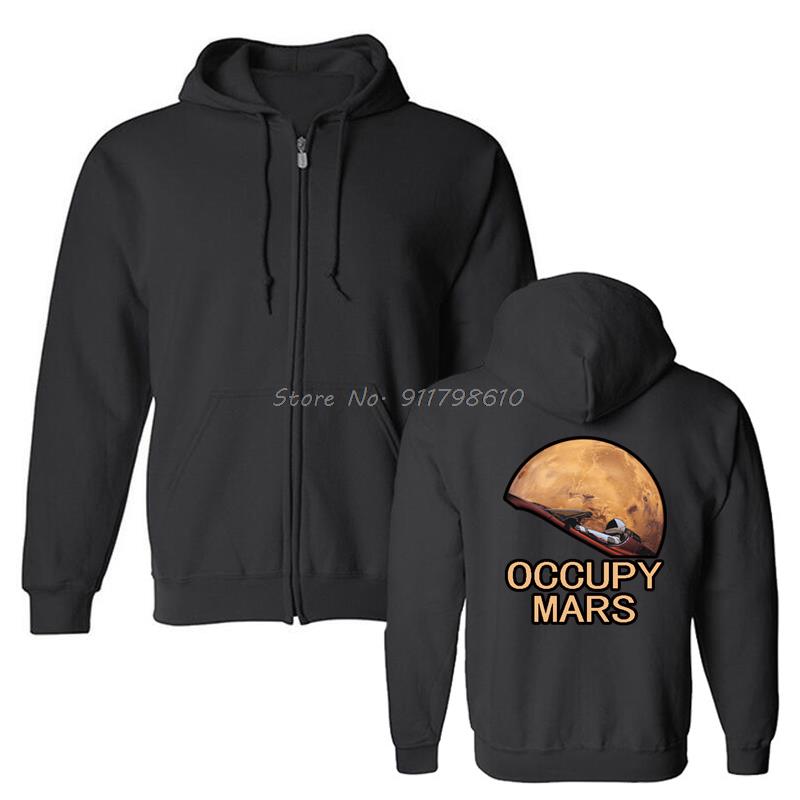 Occupy Mars Spacex Starman Hoodie Men Elon Musk Falcon Heavy 9 Men Hooded Fleece Hoodies Sweatshirt Streetwear Harajuku