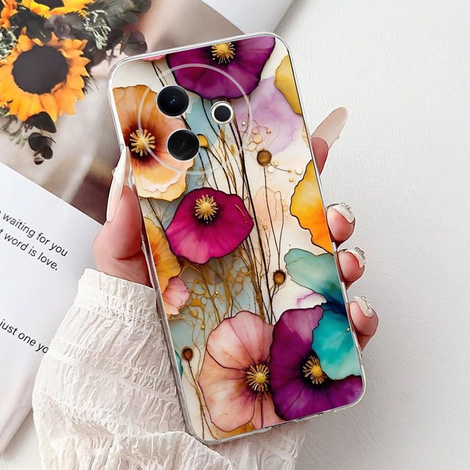 Hülle Für Vivo Y39 Y300i 5G Cover V2436 V2444A Neue Mode Blume Schmetterling Weiches Silikon Klare Hülle Für VivoY39 VivoY300i Funda
