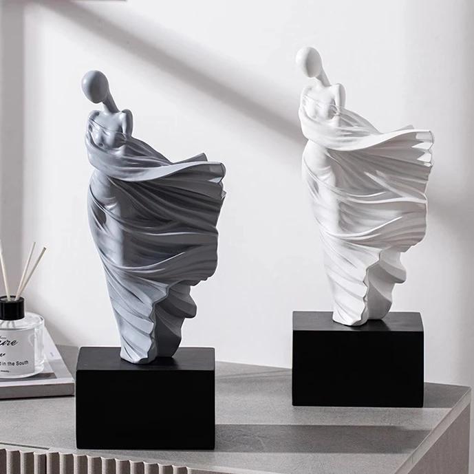 Resin Modern Creative Living Room Art Ornaments Abstract Art Figurines Nordic Aesthetic Hallway Room Decorations Accessories