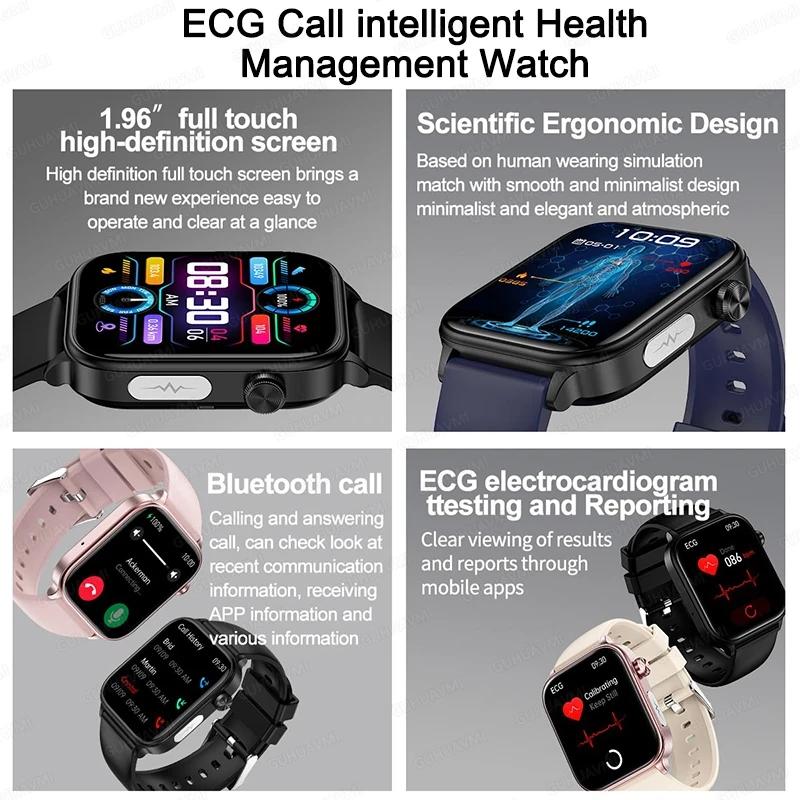 2025 Neue EKG+PPG Blutfett Harnsäure Gesundheits-Smartwatch Herren Herzfrequenz Blutdruck Bluetooth Anruf Smartwatch Damen
