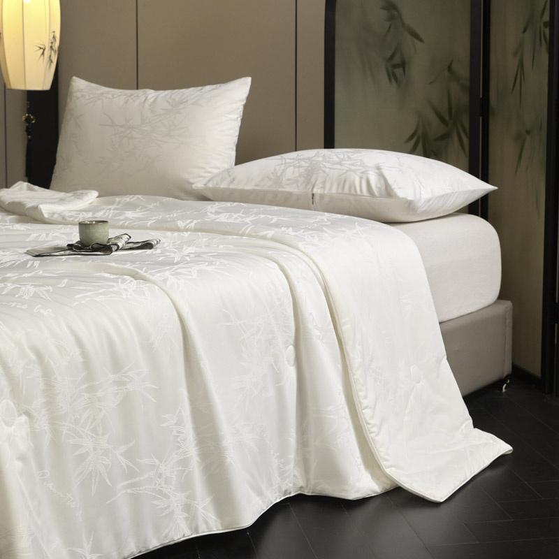 Jacquard Bamboo Cooling Summer Quilt for Queen King Bed Silky Air Condition Comforter Lightweight Cooled Blanket Anti-Mite Soft