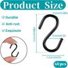 Mozeat Lens 60 Pack 1 Inch Small S Hooks for Hanging, Black Mini Ornament Hooks, Metal Heavy Duty Mini S Hooks for Jewelry, Necklaces, Plants,