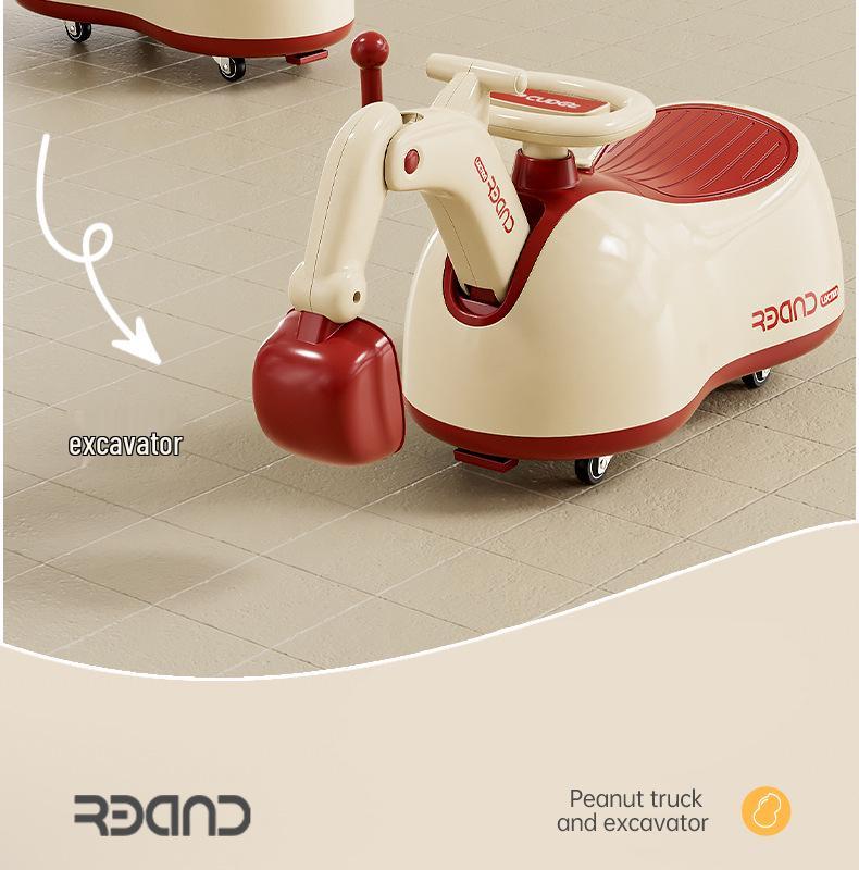 Multifunctional Baby Rocking Horse & Peanut Car with Silent Wheels and Anti-Rollover Design
