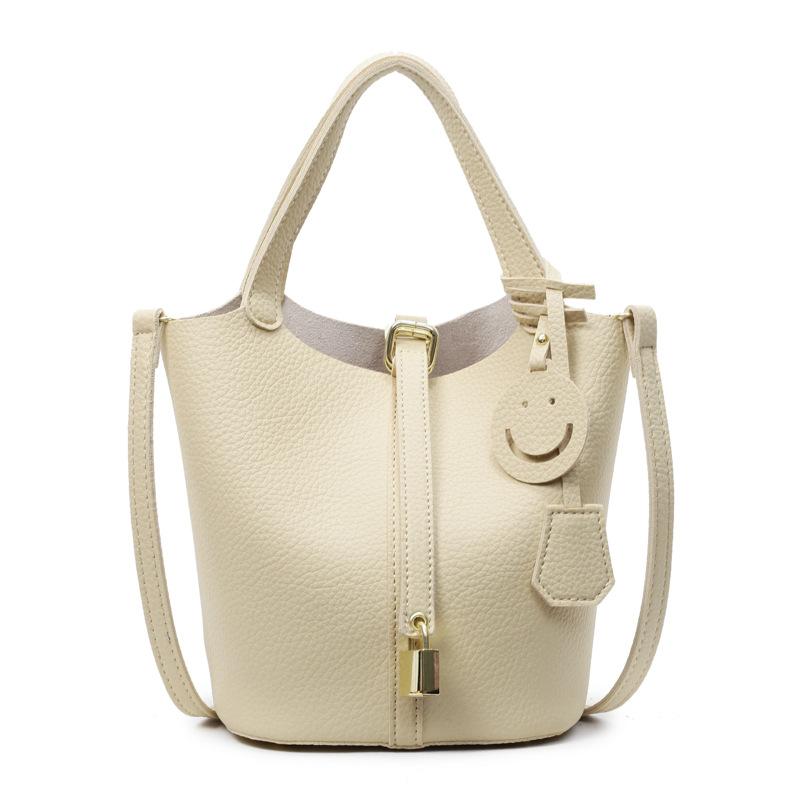 2025 Spring and Summer Hot Sale, High-end Portable Bucket Bag, Women's Casual Versatile Lychee Pattern Texture Messenger Child and Mother Bag