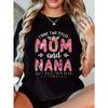 European Size Mother's Day Geometric Print Women T-Shirt Casual Crew Neck Short Sleeve Machine Washable Perfect for Summer