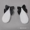 Handmade Rabbit Ear Hair Clip With Bow Lolita Style Sweet Cartoon Accessory Girls Teens
