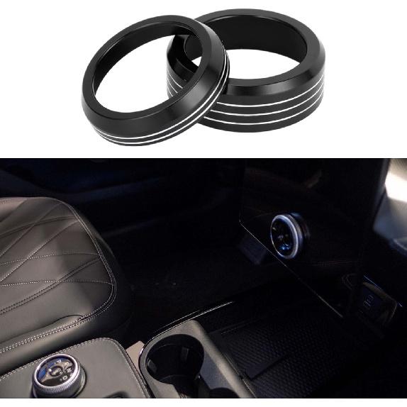 Media Volume Gear Shift Control Switch Knob Cover Ring for Ford Mach-E 2021-2024 Sturdy | Interior Decal Trim Blue 2 Pcs