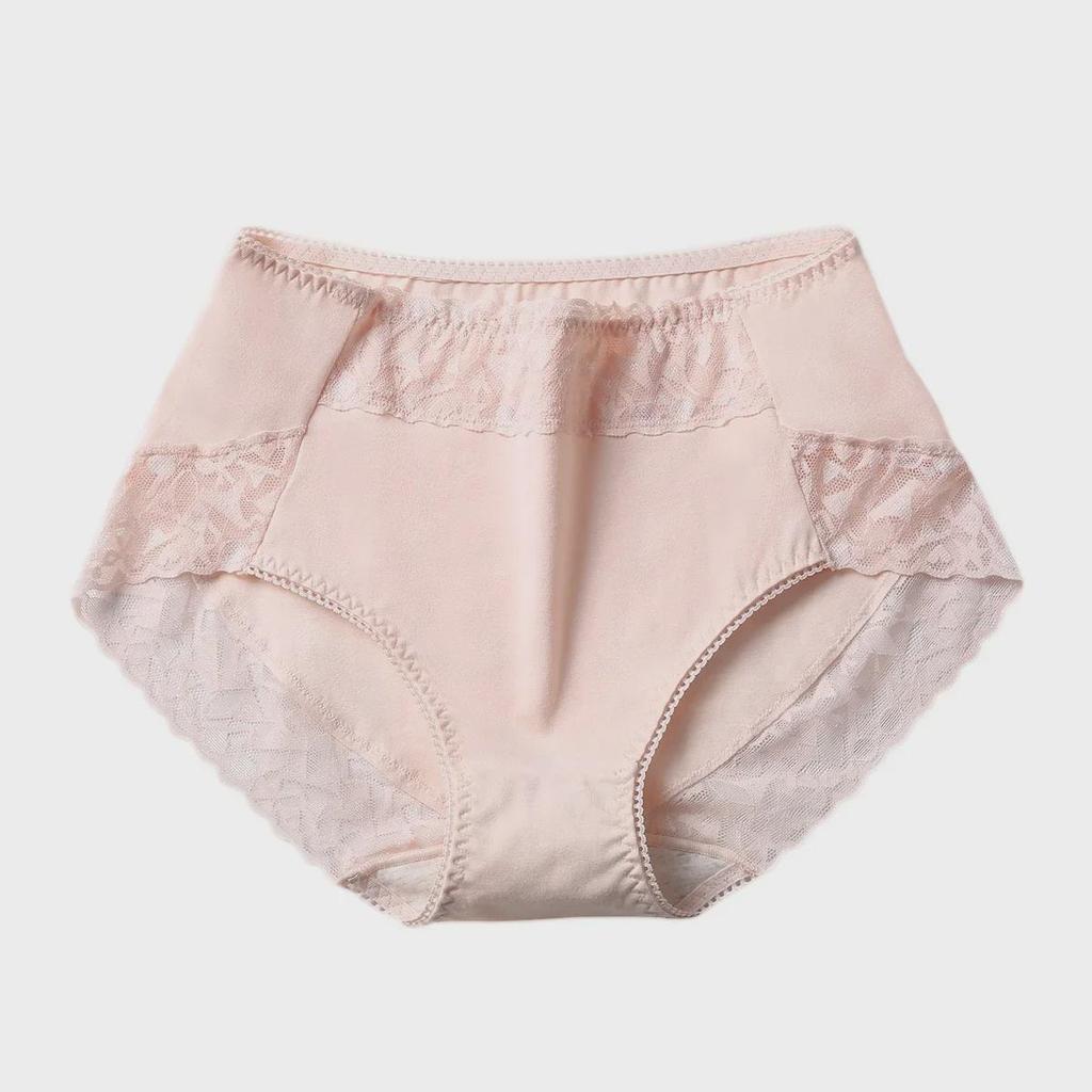 Women's High-Waisted Cotton Lace Underwear - Antibacterial, Breathable, Hip-Lifting, Plus Size 