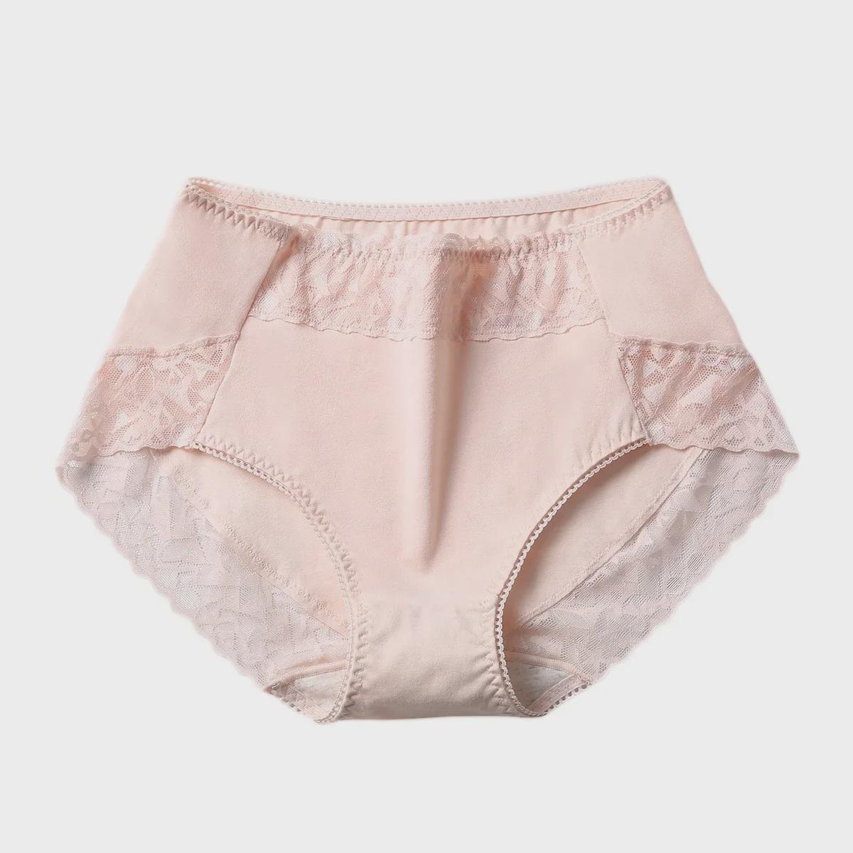 

Женское кружевное белье с высокой талией из хлопка - антибактериальное, дышащее, приподнимающее бедра, большого размера XL 130-150