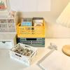 Collapsible Crate Plastic Folding Storage Box Basket Utility Cosmetic Container Desktop Holder Home Use School Desk Storage Box
