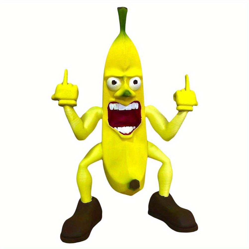 1PC Banana Gnomes Sculptures Lawn Ornaments Decorations Middle Finger Banana Man Funny Gifts No Toxic Waterproof for Outdoor Garden