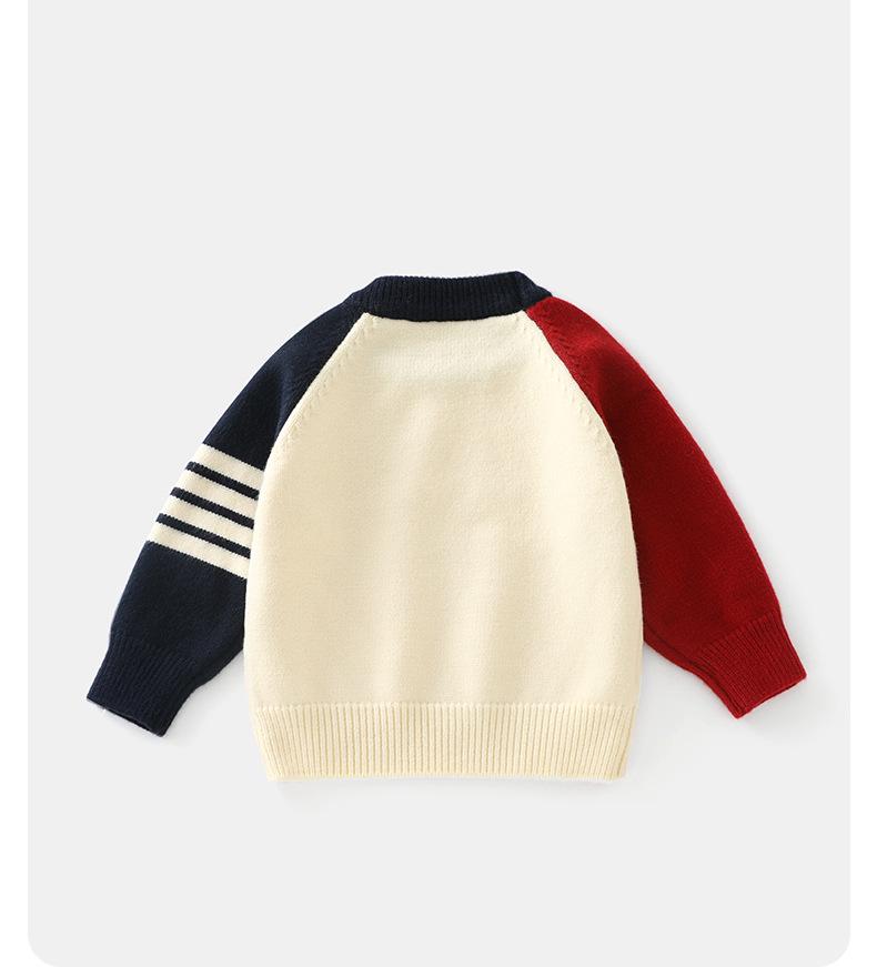 DUUDUU 2025 New Korean Style Baby Boys' Knit Sweater - Autumn/Winter Base Layer