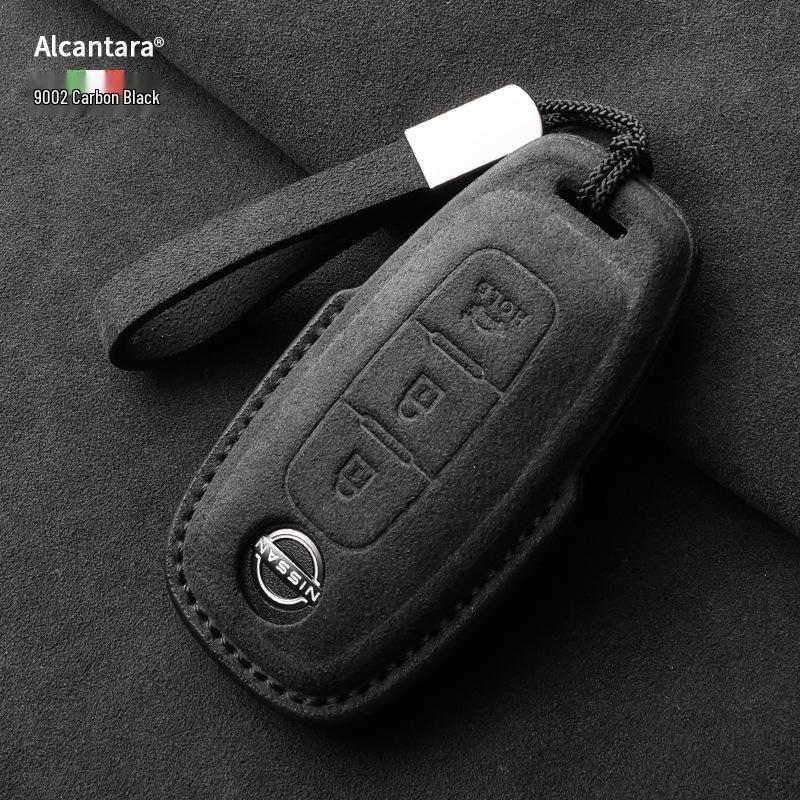 Nissan Teana/X-Trail/Qashqai/Tiida Key Case: Suede, Full Coverage, Tanlu Buckle