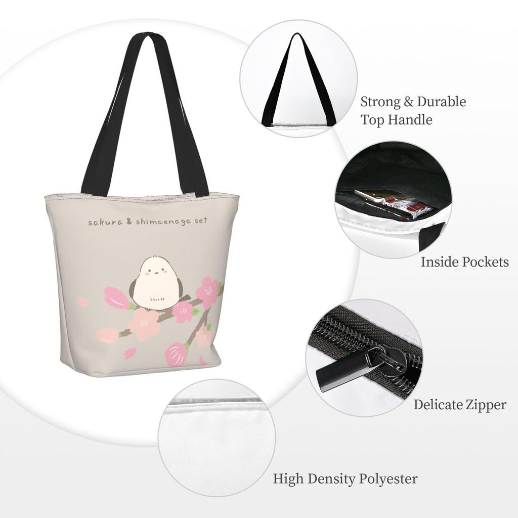 FURONGA Koolmees Vogel Tote Bag voor Dames, Lichtgewicht, Grote Capaciteit, A5 Capaciteit, Populair, Stijlvol, Duurzaam, SchouderHandtas, Reizen,