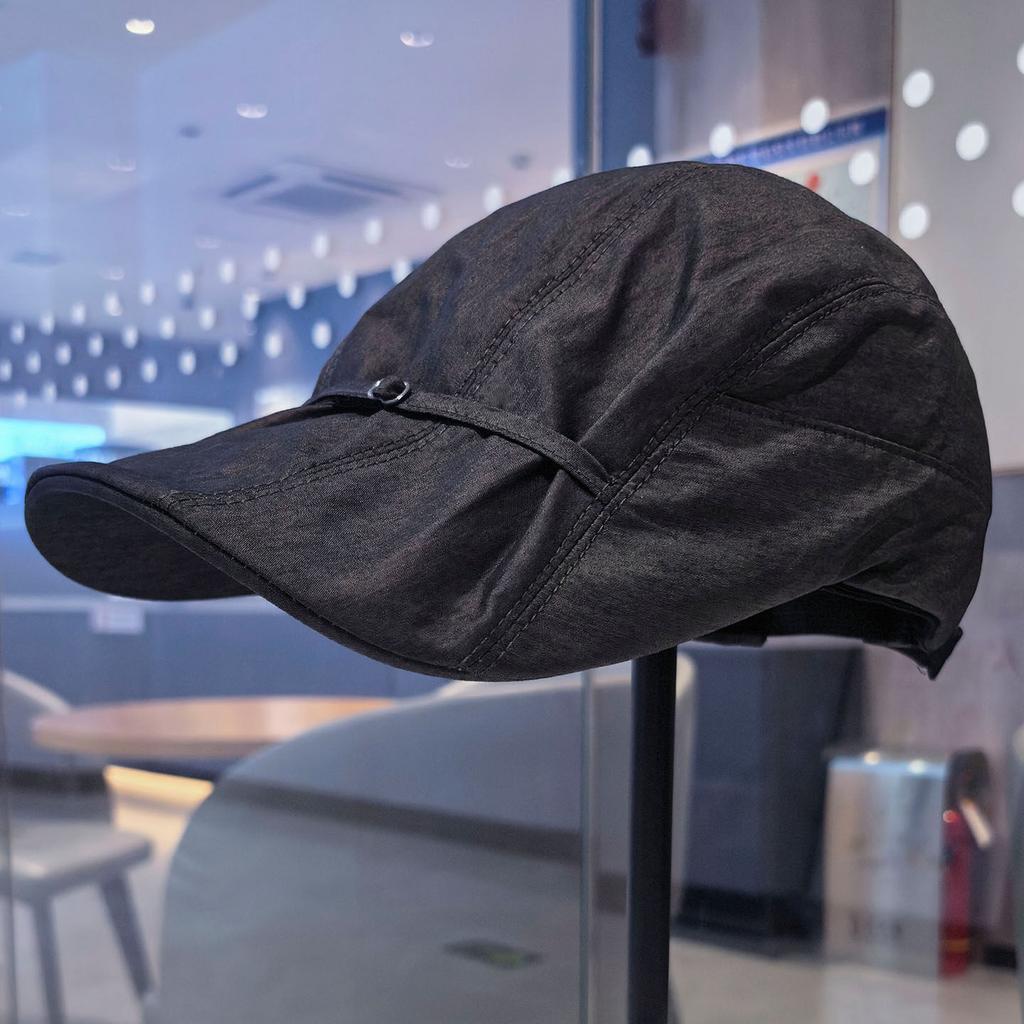 Strap design forward hat for women, spring and summer versatile baseball cap, face-slimming newsboy cap