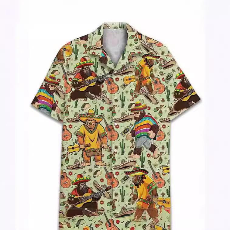 Summer Essential! Short-sleeve Hawaiian Shirt, Fun Pineapple Surf Print, Casual & Trendy