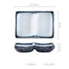 Ceramic Two 2 Grid Sushi Plate Sauce Dish Stable Non Slip Seasoning Plate for Sushi Condiment Dipping Ketchup Olive Oil Butter