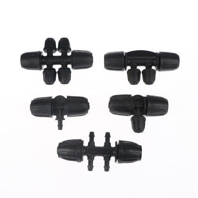 5 Pezzi Tubo Pe 1/2'' 16Mm Connettore Bloccato a Connettore a 3/4/6 Vie 4/7Mm Raccordi per Irrigazione a Goccia da Giardino