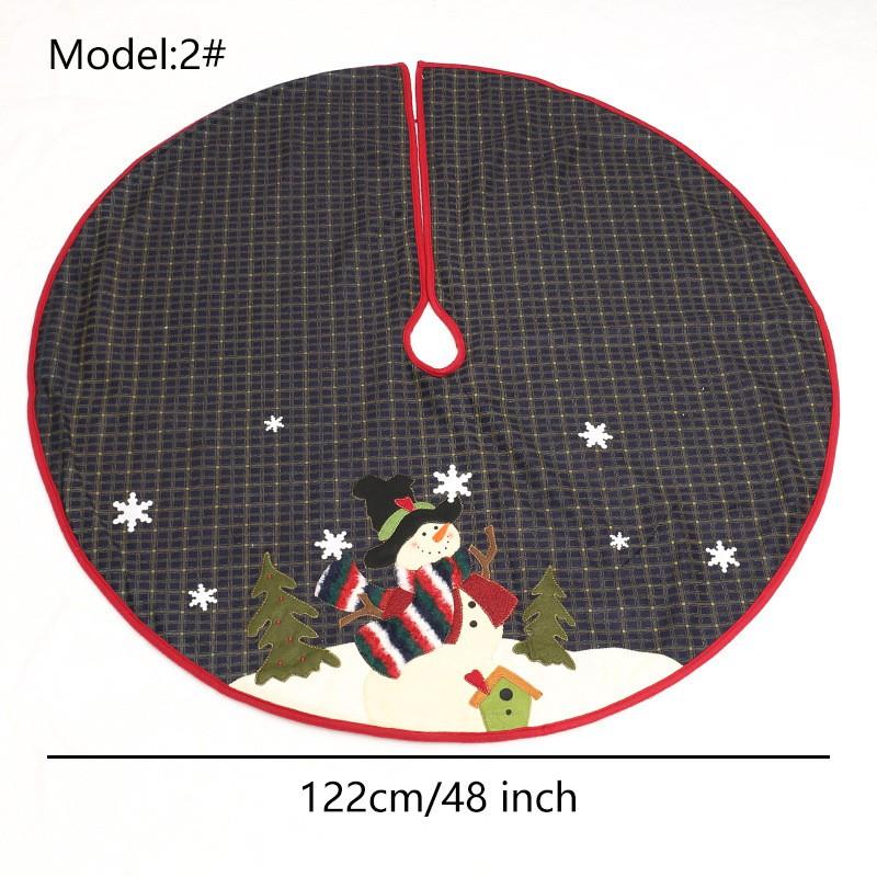 48 Inch Christmas Tree Skirt Decorative Floor Cover Holiday Home Decor American Style Semi-Handmade