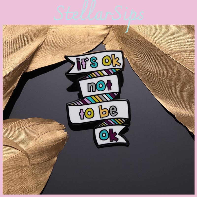 Creative Cartoon Letter Enamel Brooch Personalized Cute Simple English Design Metal Badge