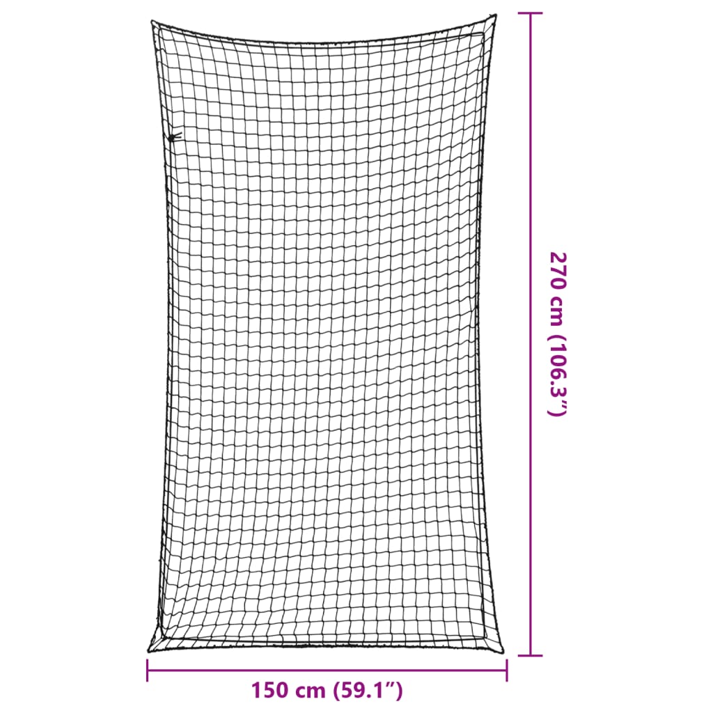Cargo Net with Elastic Rope Black 2.7 x 1.5 m PP