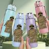 1PC Mummy Bandage Cartoon Figure 750ml Color Plastic Sports Water Bottle Leakproof Flip Straw Lid Suitable for Sports Office Home Use