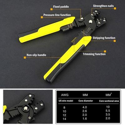 Multifunktionale Elektriker-Schnellcrimpzange, Draht- und Kabelcrimpzange, automatische Abisolierzange