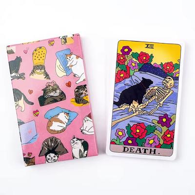 Tarot Cat Meme Zabawny Wiedźmi Kot Kawaii Uwu 22 Główne Arkana - Idealny na Rodzinne Spotkanie Wróżbiarska Gra Planszowa 10,3 * 6 CM