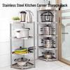 Beifu Thickened Stainless Steel 5-Tier Kitchen Corner Storage Rack
