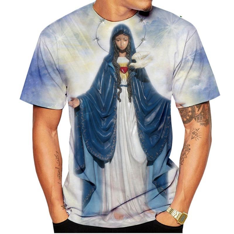 3D Print Saint Mary Retro Harajuku Sports Quick-dry Breathable Men Women T-shirt Outdoor Street Casual Parent-child Short Sleeve