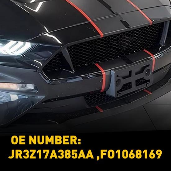 Front License Plate Frame Tag Mounting Bracket Black For 2018- Ford Mustang