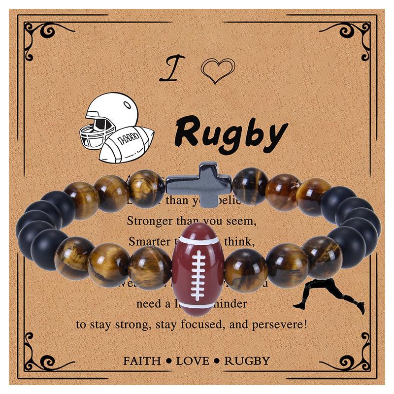 JYL TS Bracelet Couple  Cross Stone Charm Deepens Commitment & Harmony rugby