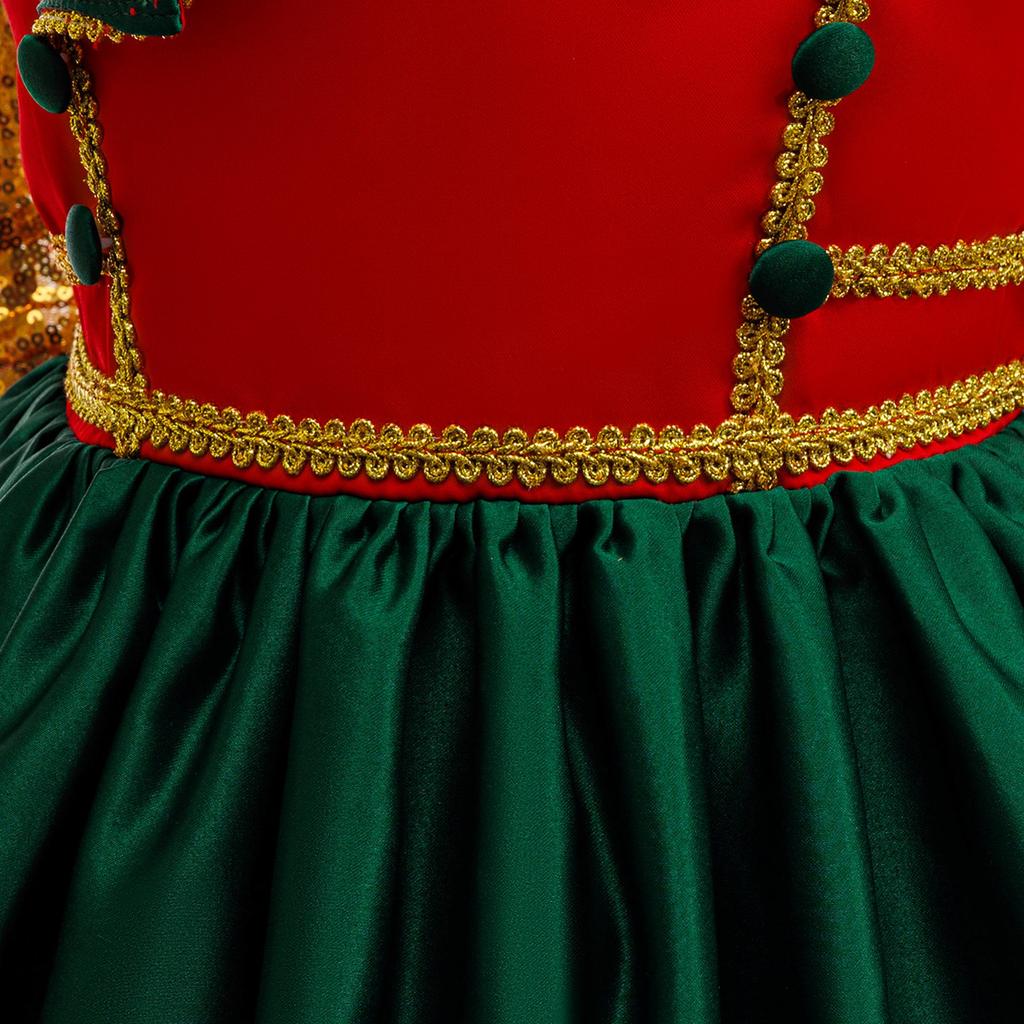 Pailletten Prinzessinnenkleid für Mädchen - Weihnachtsfeier & Feiertags-Aufführungsoutfit